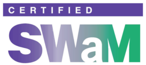 SWaM (Small, Women-owned, and Minority-owned Business) certification logo